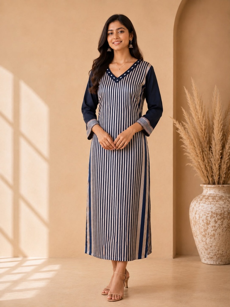 Ajrakh Mashru Silk Kurti 5053