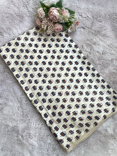 [CFAZ] Ajrakh Handblock Printed Mashru Silk Fabric 4215