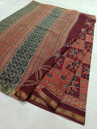 [SAVC] Ajrakh Cotton Sarees 5026
