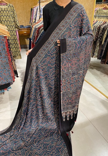 [SAKS] Ajrakh Modal Silk Saree 4243