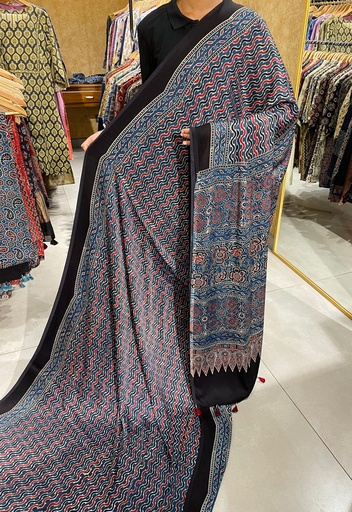 [SAKS] Ajrakh Modal Silk Saree 4243