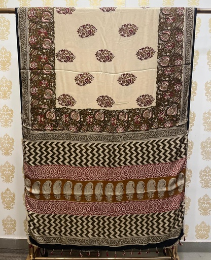 [SAMT]  Kalamkari Modal Silk Saree 5034 
