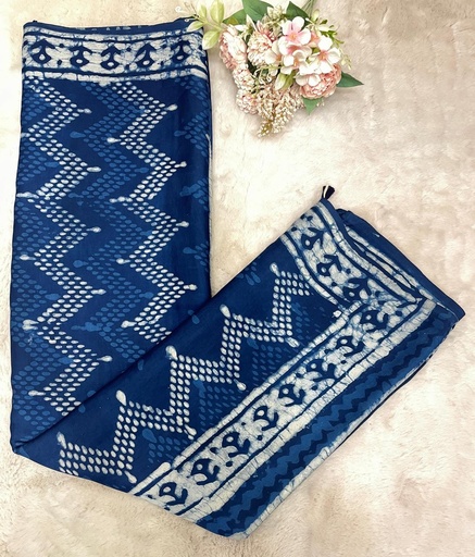 [SAMT]  Indigo Modal Silk Saree 5034