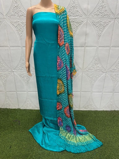 [SUMHK]  Multi bandhej Modal Silk Suit 5014