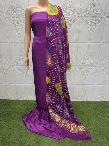 [SUMHK] Multi bandhej Modal Silk Suit 5014