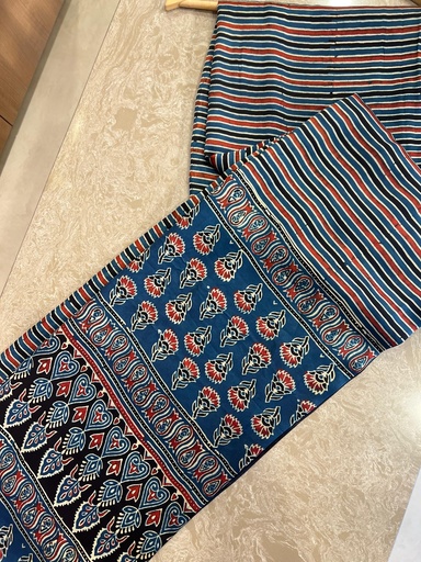 [SAMT] Premium Ajrakh Modal Silk Saree 5033