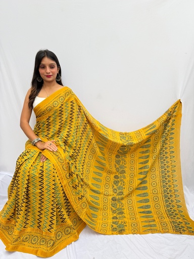 [SAMF] Ajrakh Sungudi Cotton Sarees 5043