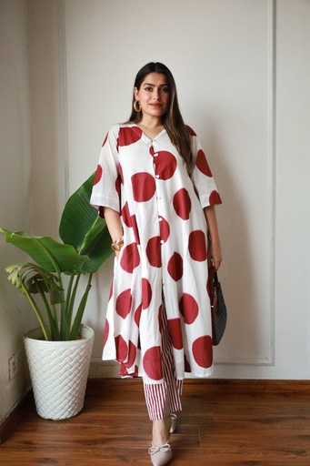 Polka Cotton Co-ord Set 5043