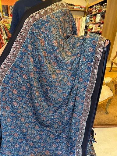 [SAMT] Premium Ajrakh Modal Silk Saree 5033