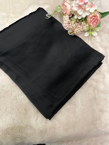 [CFMLK] Premium Plain Modal Black Silk Fabric 5050