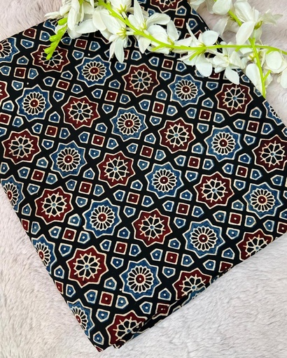 [CFMLK] Premium Ajrakh Modal Silk Fabric 5016