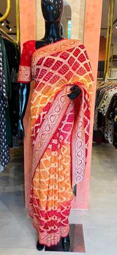 [SASHF13500] Georgette Bandhini Saree 4552