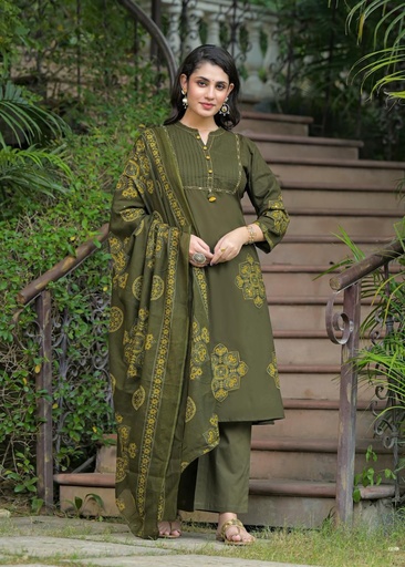 Applique Cotton Kurti Sets 4609