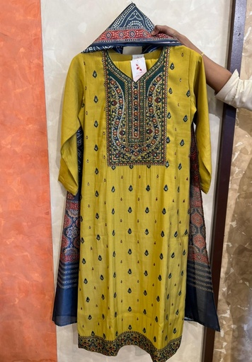 [KUPRG3650 L] Cotton 3 pcs Kurti Set 5045