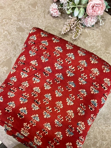 [CFMLK725] Ajrakh Modal Silk Fabric 5016