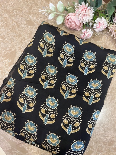 [CFMLK750] Ajrakh Modal Silk Fabric 5016
