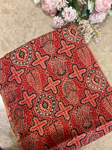 [CFMLK590] Ajrakh Modal Silk Fabric 5016