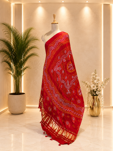 [DUMLK6750] Bandhani Gajji  Silk Dupatta  5038