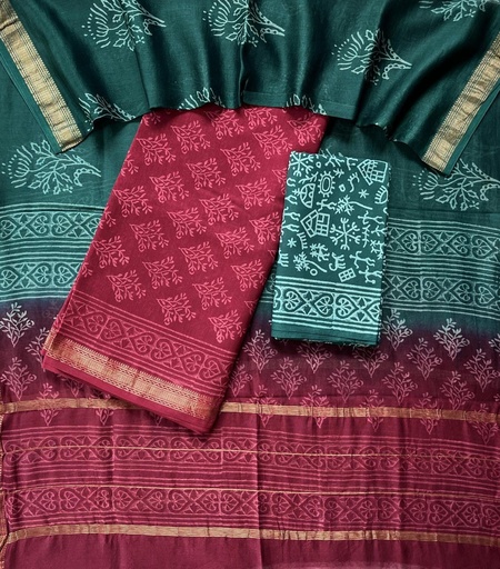 [SUSH3250] Maheshwari Silk Cotton Suits 5025