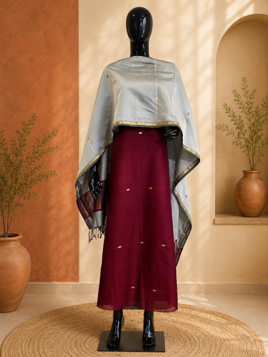 [SUZH4650] Maheshwari Silk Cotton Suits 5025