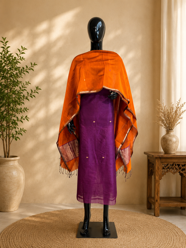 [SUZH4650] Maheshwari Silk Cotton Suits 5025