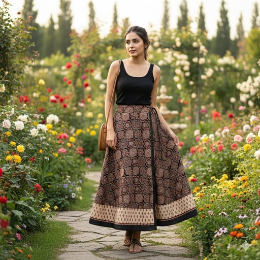 [KUKH2150] Ajrakh Cotton Skirts 4556