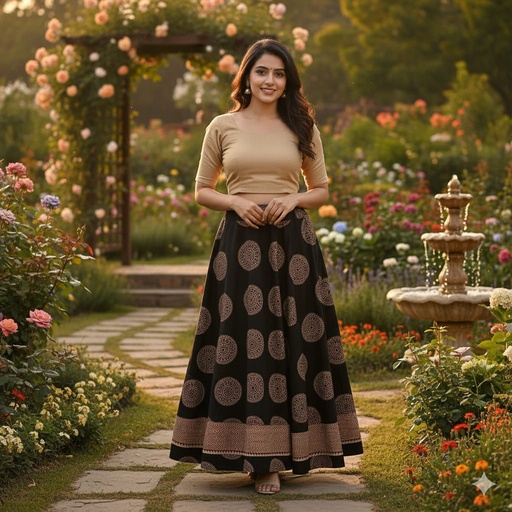 [KUKH2150] Ajrakh Cotton Skirts 4556