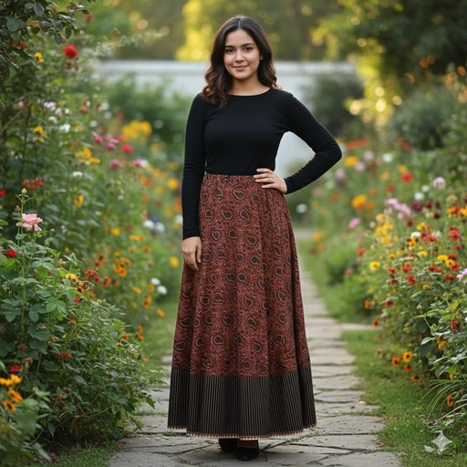 [KUKH2150] Ajrakh Cotton Skirts 4556