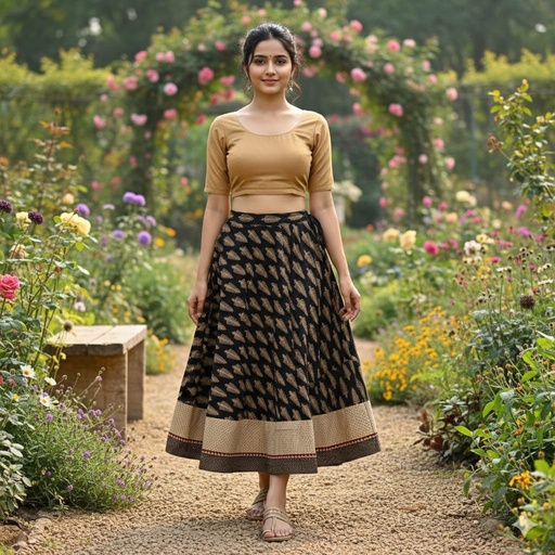 [KUKH2150] Ajrakh Cotton Skirts 4556