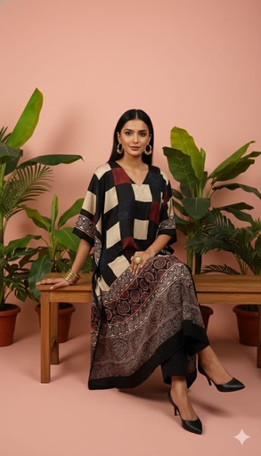 [KAKH4250] Ajrakh Modal Kaftans 4801