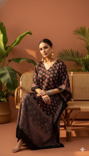 [KAKH4250] Ajrakh Modal Kaftans 4801