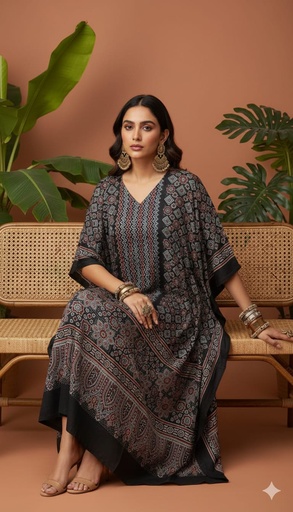 [KAKH4250] Ajrakh Modal Kaftans 4801