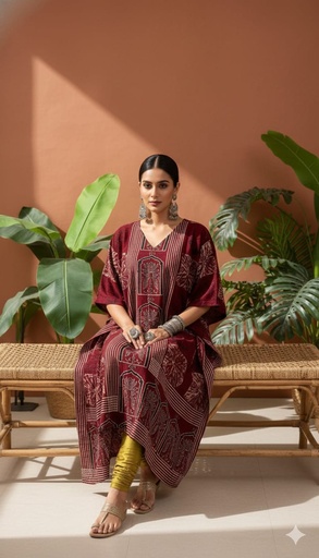 [KAKH2150] Ajrakh Cotton Kaftans 4802