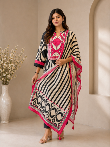 Premium Crepe Silk Kurti Set 5048