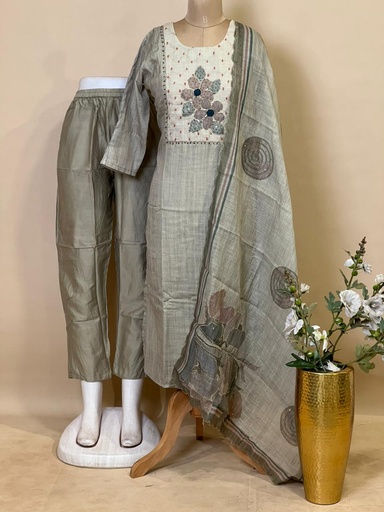 Linen Kurti Sets 5046