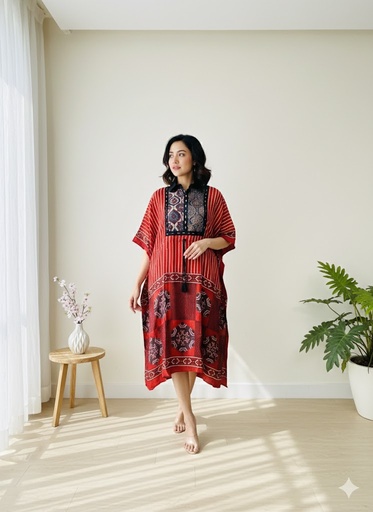 [KARH3950] Ajrakh Modal Kaftans 4803