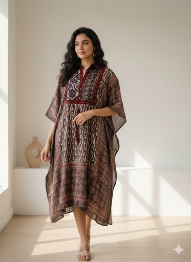 [KARH3950] Ajrakh Modal Kaftans 4803