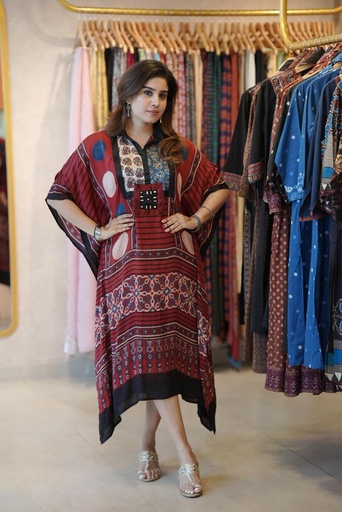 [KARH3950] Ajrakh Modal Kaftans 4803