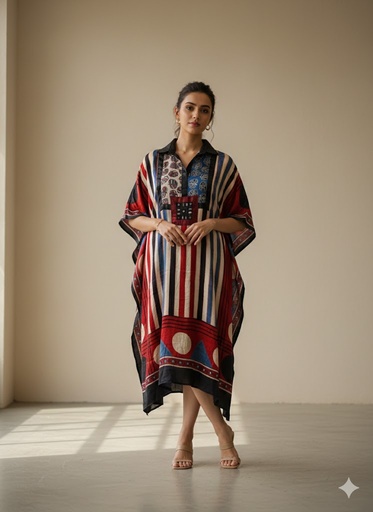 [KARH3950] Ajrakh Modal Kaftans 4803