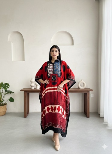 [KARH3950] Ajrakh Modal Kaftans 4803