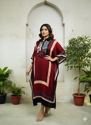 [KARH3950] Ajrakh Modal Kaftans 4803