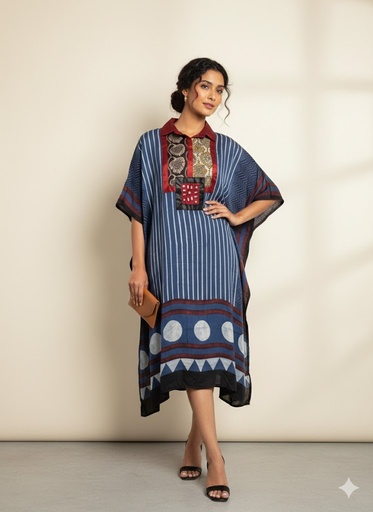 [KARH3950] Ajrakh Modal Kaftans 4803