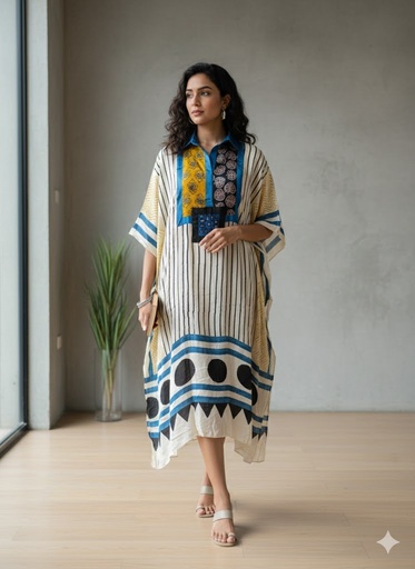 [KARH3950] Ajrakh Modal Kaftans 4803