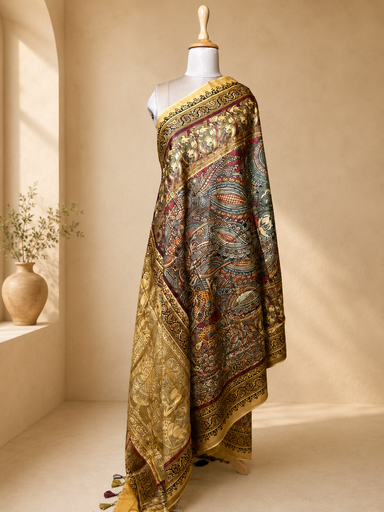 [DUAS2450] Digital Printed Tusser Dupatta  4781