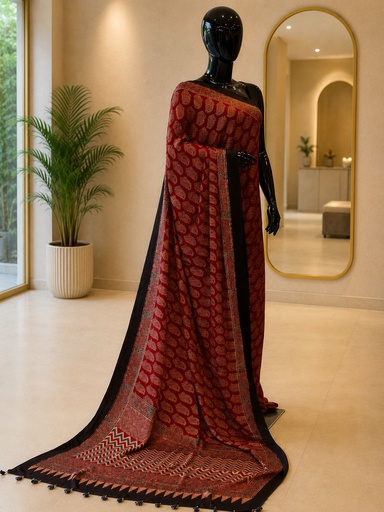 [SAMLK5750]  Ajrakh Modal Silk Sarees 4243