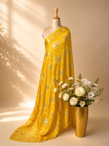 [DUAS3950]  Bandhej Silk Dupatta 4781