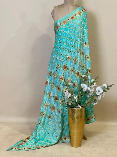 [DUAS3950]  Bandhej Silk Dupatta 4781 
