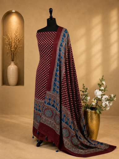 [SUKD6450]  Ajrakh Modal Suit Sets 5012