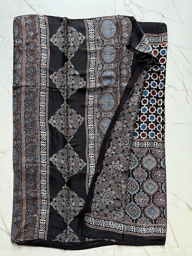 [SAKD5950] Ajrakh Modal Silk Sarees 4243