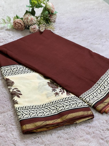 [SASH1950] Zari border Cotton Sarees 5013